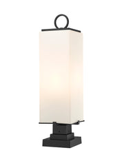 Sana 3 Light 8.25" Outdoor Post Mount Fixture, 26.5" Tall Lantern, White Opal Glass in White Opal, Square Pier Mount