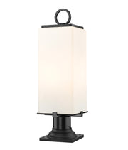 Sana 2 Light 7" Outdoor Post Mount Fixture, 20.25" Tall Lantern, White Opal Glass in Standard, Pier Mount, 6" Base