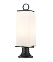 Sana 2 Light 7" Outdoor Post Mount Fixture, 20.25" Tall Lantern, White Opal Glass in Standard, Pier Mount, 6.25" Base
