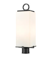 Sana 2 Light 7" Outdoor Post Mount Fixture, 20.25" Tall Lantern, White Opal Glass in White Opal, Post Top Only, Round Fitter
