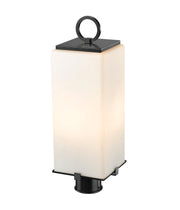 Sana 2 Light 7" Outdoor Post Mount Fixture, 20.25" Tall Lantern, White Opal Glass in White Opal, Post Top Only, Round Fitter