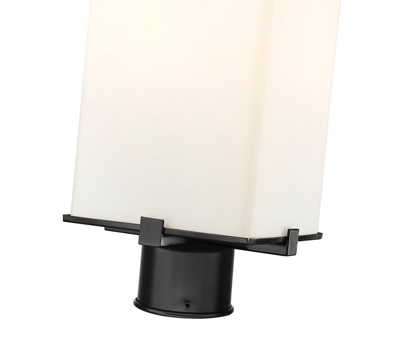 Sana 2 Light 7" Outdoor Post Mount Fixture, 20.25" Tall Lantern, White Opal Glass in White Opal, Post Top Only, Round Fitter