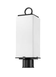 Sana 2 Light 7" Outdoor Post Mount Fixture, 20.25" Tall Lantern, White Opal Glass in White Opal, Post Top Only, Round Fitter