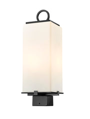 Sana 2 Light 7" Outdoor Post Mount Fixture, 20.25" Tall Lantern, White Opal Glass in White Opal, Post Top Only, Square Fitter
