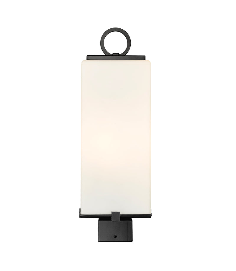 Sana 2 Light 7" Outdoor Post Mount Fixture, 20.25" Tall Lantern, White Opal Glass in White Opal, Post Top Only, Square Fitter