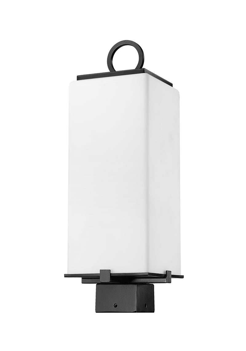 Sana 2 Light 7" Outdoor Post Mount Fixture, 20.25" Tall Lantern, White Opal Glass in White Opal, Post Top Only, Square Fitter