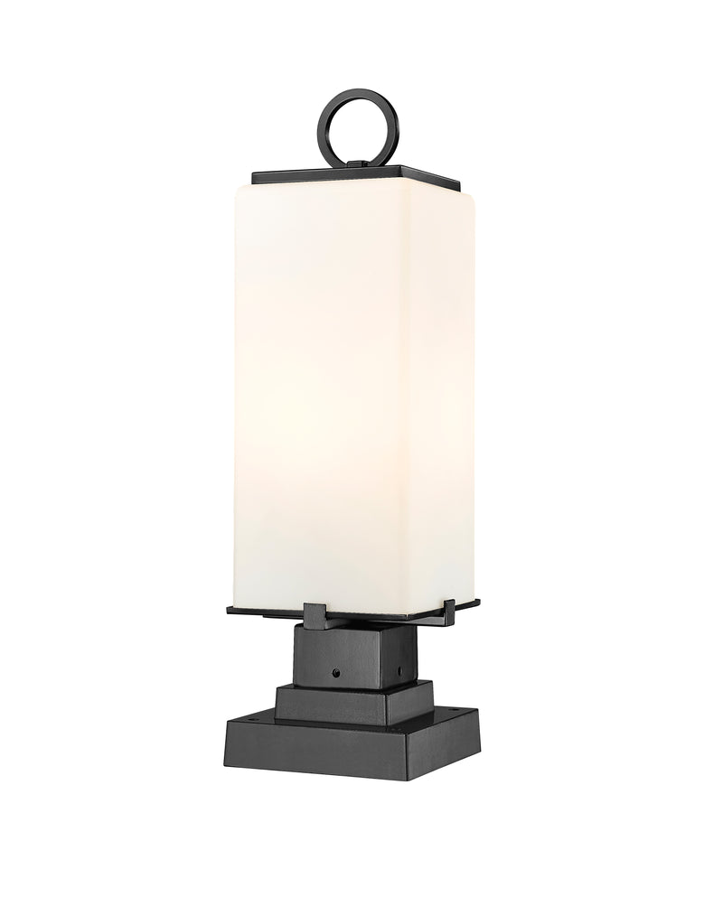 Sana 2 Light 7" Outdoor Post Mount Fixture, 20.25" Tall Lantern, White Opal Glass in White Opal, Square Pier Mount