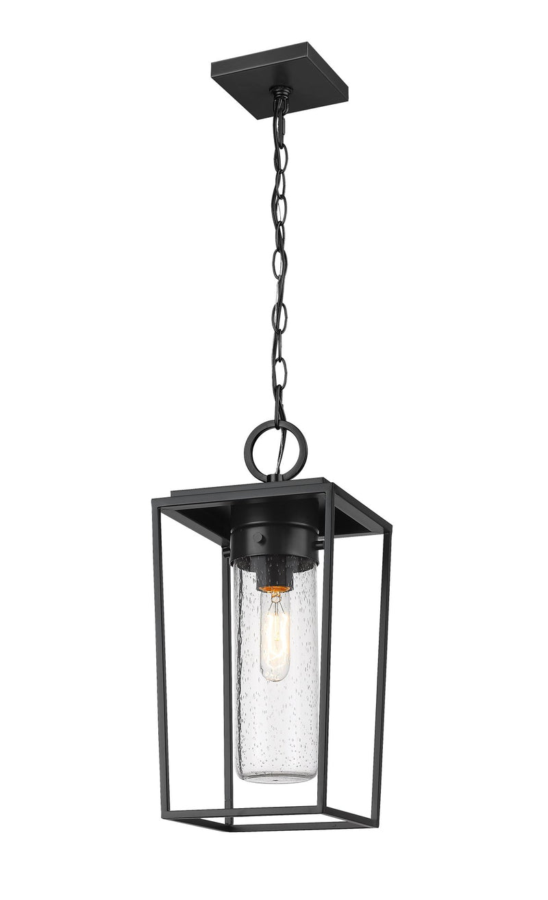 Sheridan 1 Light 8" Outdoor Chain Mount Ceiling Fixture in Black