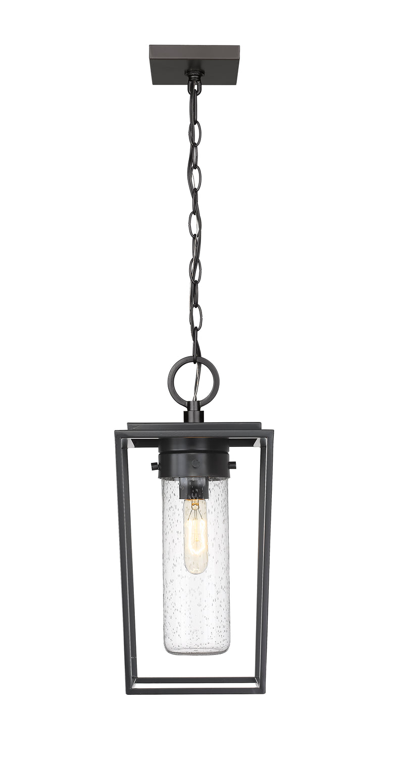 Sheridan 1 Light 8" Outdoor Chain Mount Ceiling Fixture in Black