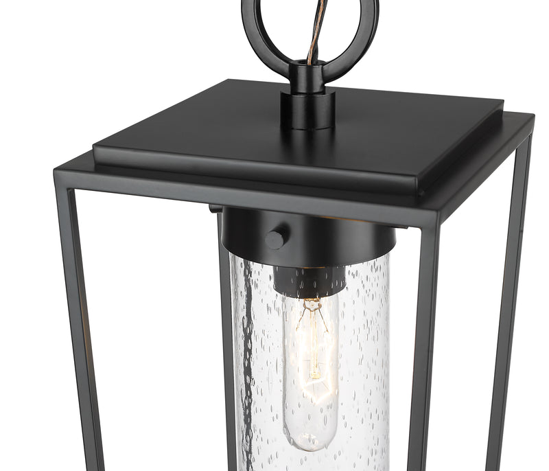 Sheridan 1 Light 8" Outdoor Chain Mount Ceiling Fixture in Black