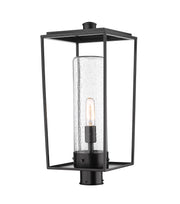Sheridan 1 Light 10" Outdoor Post Mount Fixture in Black, Post Top Only, Round Fitter