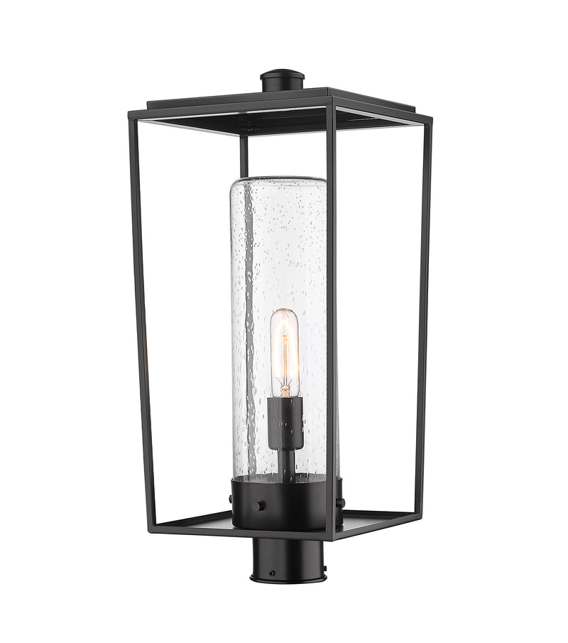 Sheridan 1 Light 10" Outdoor Post Mount Fixture in Black, Post Top Only, Round Fitter
