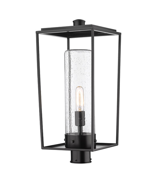 Sheridan 1 Light 10" Outdoor Post Mount Fixture in Black, Post Top Only, Round Fitter