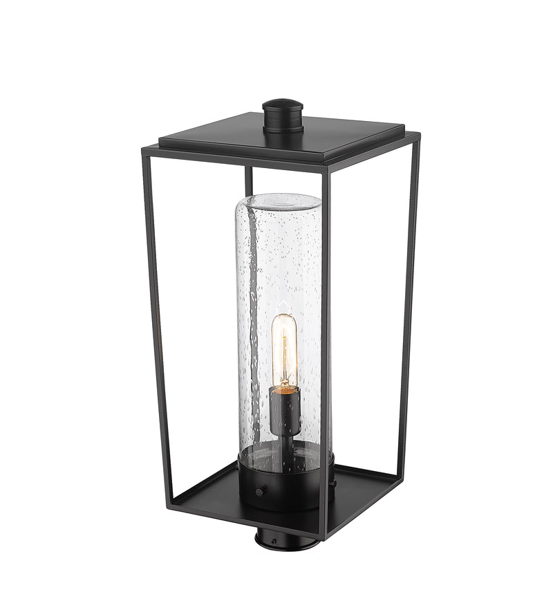 Sheridan 1 Light 10" Outdoor Post Mount Fixture in Black, Post Top Only, Round Fitter