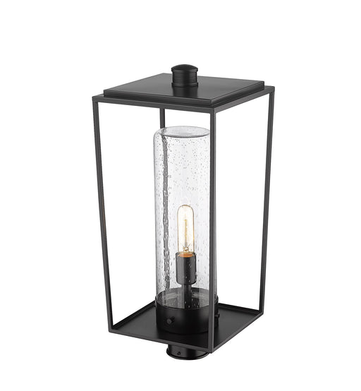 Sheridan 1 Light 10" Outdoor Post Mount Fixture in Black, Post Top Only, Round Fitter