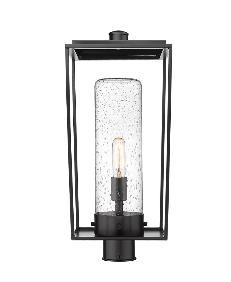 Sheridan 1 Light 10" Outdoor Post Mount Fixture in Black, Post Top Only, Round Fitter