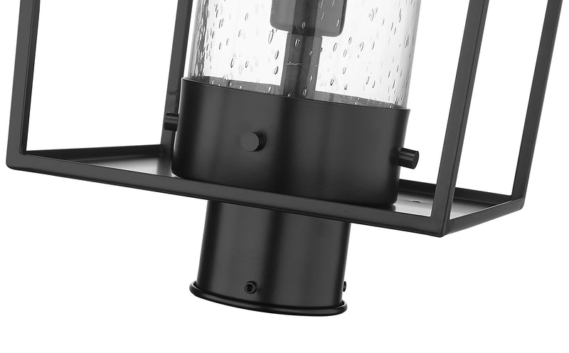 Sheridan 1 Light 10" Outdoor Post Mount Fixture in Black, Post Top Only, Round Fitter