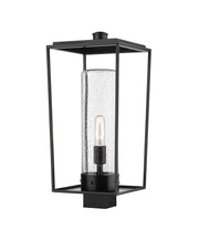Sheridan 1 Light 10" Outdoor Post Mount Fixture in Clear Seedy, Post Top Only, Square Fitter