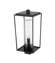 Sheridan 1 Light 10" Outdoor Post Mount Fixture in Clear Seedy, Post Top Only, Square Fitter