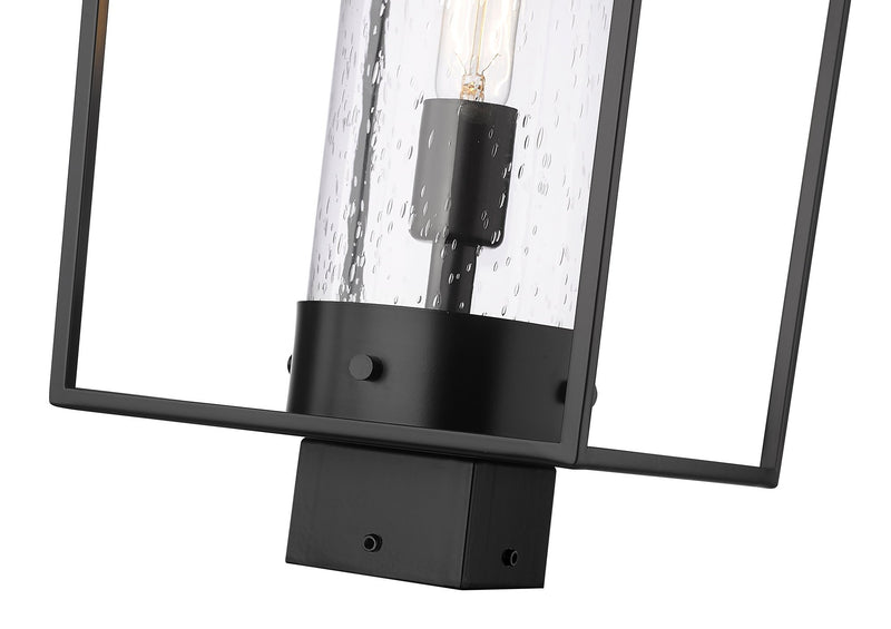 Sheridan 1 Light 10" Outdoor Post Mount Fixture in Clear Seedy, Post Top Only, Square Fitter