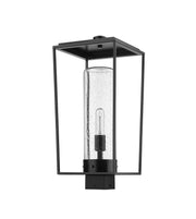 Sheridan 1 Light 10" Outdoor Post Mount Fixture in Clear Seedy, Post Top Only, Square Fitter