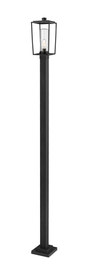 Sheridan 1 Light 8" Outdoor Post Mount Fixture, 17.5" Tall Lantern, Clear Seedy Glass in Clear Seedy, 96" Square Post