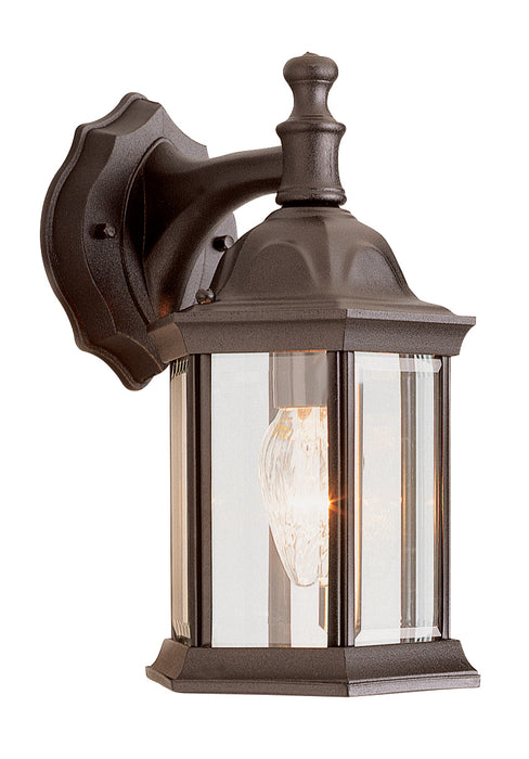 Cumberland 1-Light Wall Lantern in Rust with Clear Glass