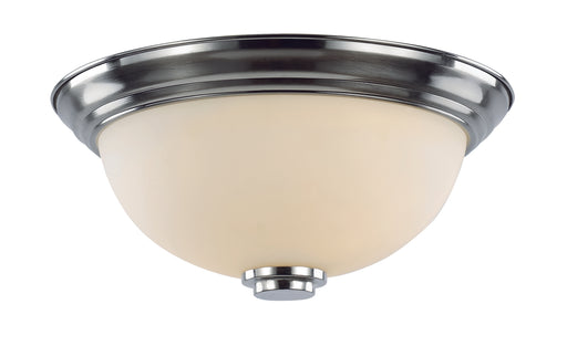 Mod Pod 2-Light Flushmount in Brushed Nickel with White Frosted Glass