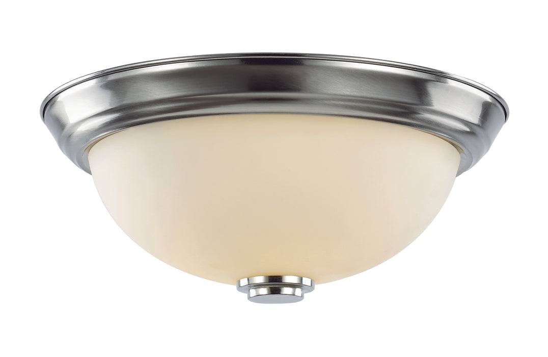 Mod Pod 3-Light Flushmount in Brushed Nickel with White Frosted Glass
