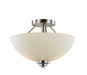 Mod Pod 2-Light Semiflush in Brushed Nickel with White Frosted Glass