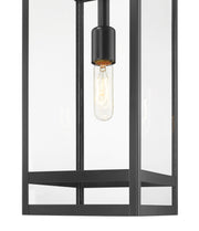 Nuri 1 Light 7.5" Outdoor Chain Mount Ceiling Fixture, 19.75" Tall in Black