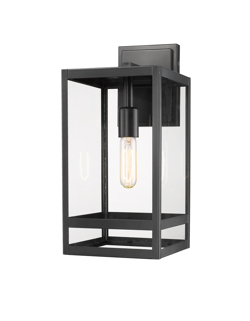 Nuri 1 Light 7.5" Outdoor Wall Light, 17.5" Tall in Black