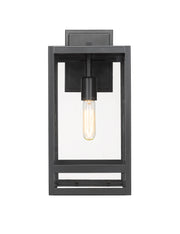 Nuri 1 Light 7.5" Outdoor Wall Light, 17.5" Tall in Black