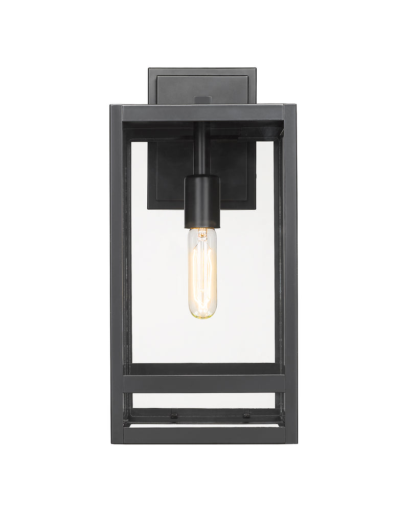Nuri 1 Light 7.5" Outdoor Wall Light, 17.5" Tall in Black