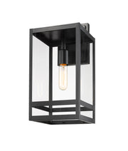 Nuri 1 Light 7.5" Outdoor Wall Light, 17.5" Tall in Black