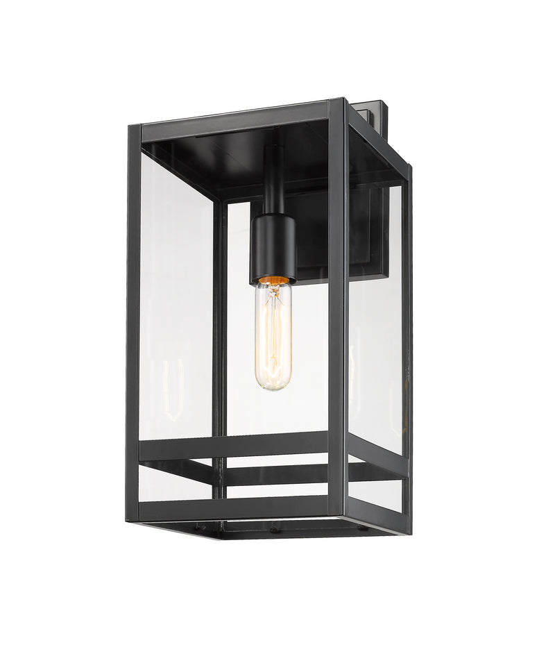 Nuri 1 Light 7.5" Outdoor Wall Light, 17.5" Tall in Black
