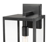 Nuri 1 Light 7.5" Outdoor Wall Light, 17.5" Tall in Black
