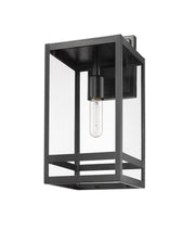 Nuri 1 Light 7.5" Outdoor Wall Light, 17.5" Tall in Black