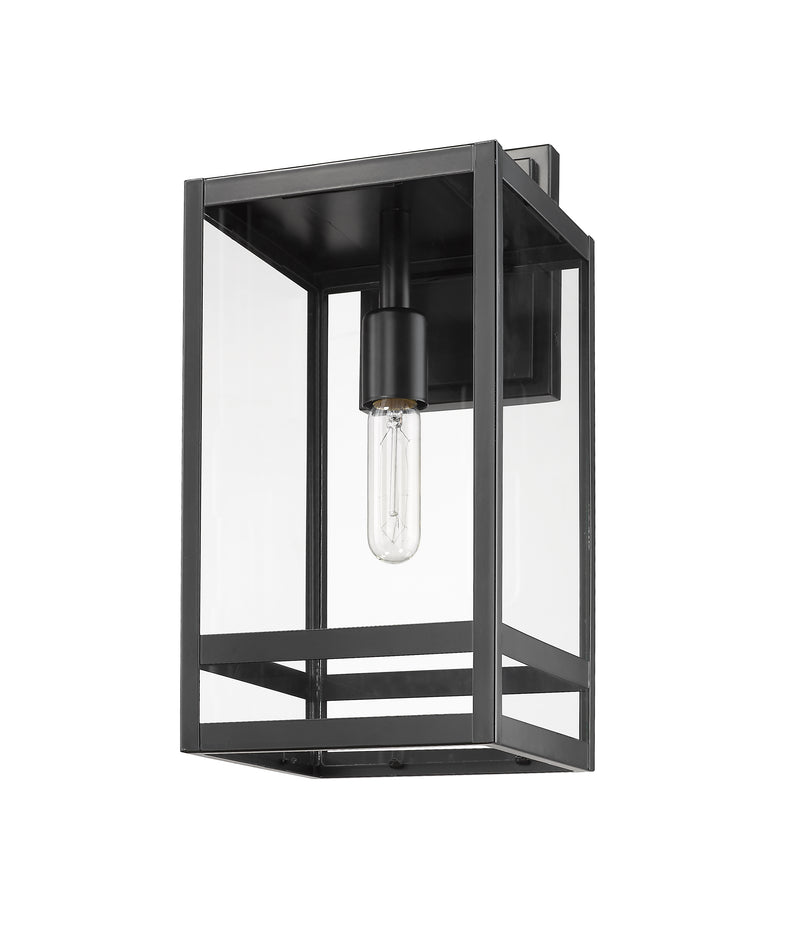 Nuri 1 Light 7.5" Outdoor Wall Light, 17.5" Tall in Black