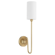 Charlotte 1 Light Fabric Shade Wall Sconce in Aged Brass