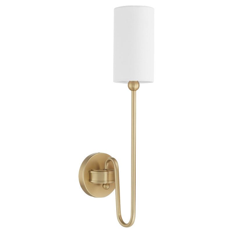 Charlotte 1 Light Fabric Shade Wall Sconce in Aged Brass