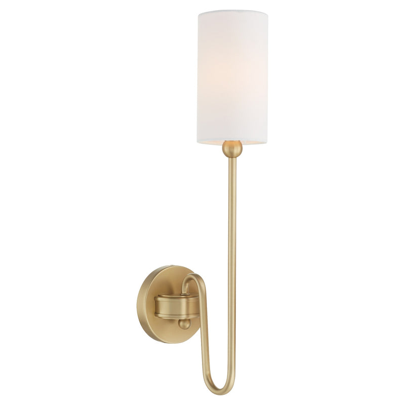 Charlotte 1 Light Fabric Shade Wall Sconce in Aged Brass