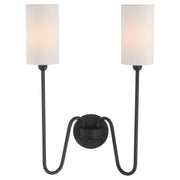 Charlotte 2 Light Wall Sconce in Matte Black