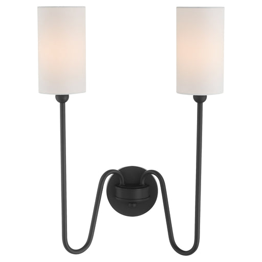 Charlotte 2 Light Wall Sconce in Matte Black