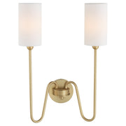 Charlotte 2 Light Wall Sconce in Aged Brass