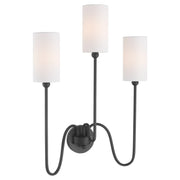 Charlotte 3 Light Wall Sconce in Matte Black
