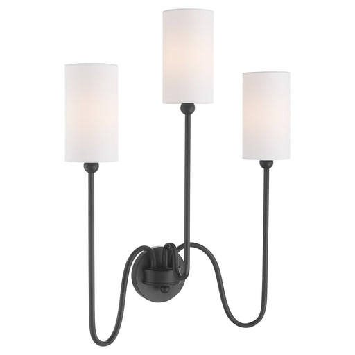 Charlotte 3 Light Wall Sconce in Matte Black