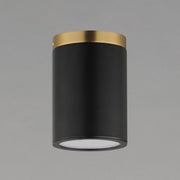 Dapper 1 Light Semi-Flush Mount in Black / Antique Brass