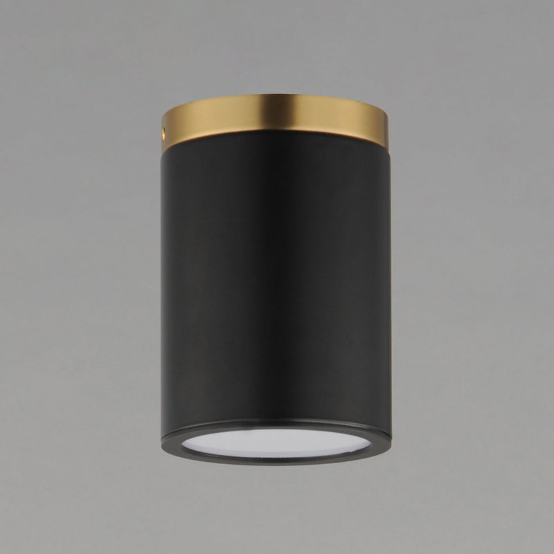 Dapper 1 Light Semi-Flush Mount in Black / Antique Brass