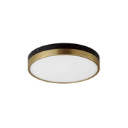 Dapper 12" LED Flush Mount in Black / Antique Brass